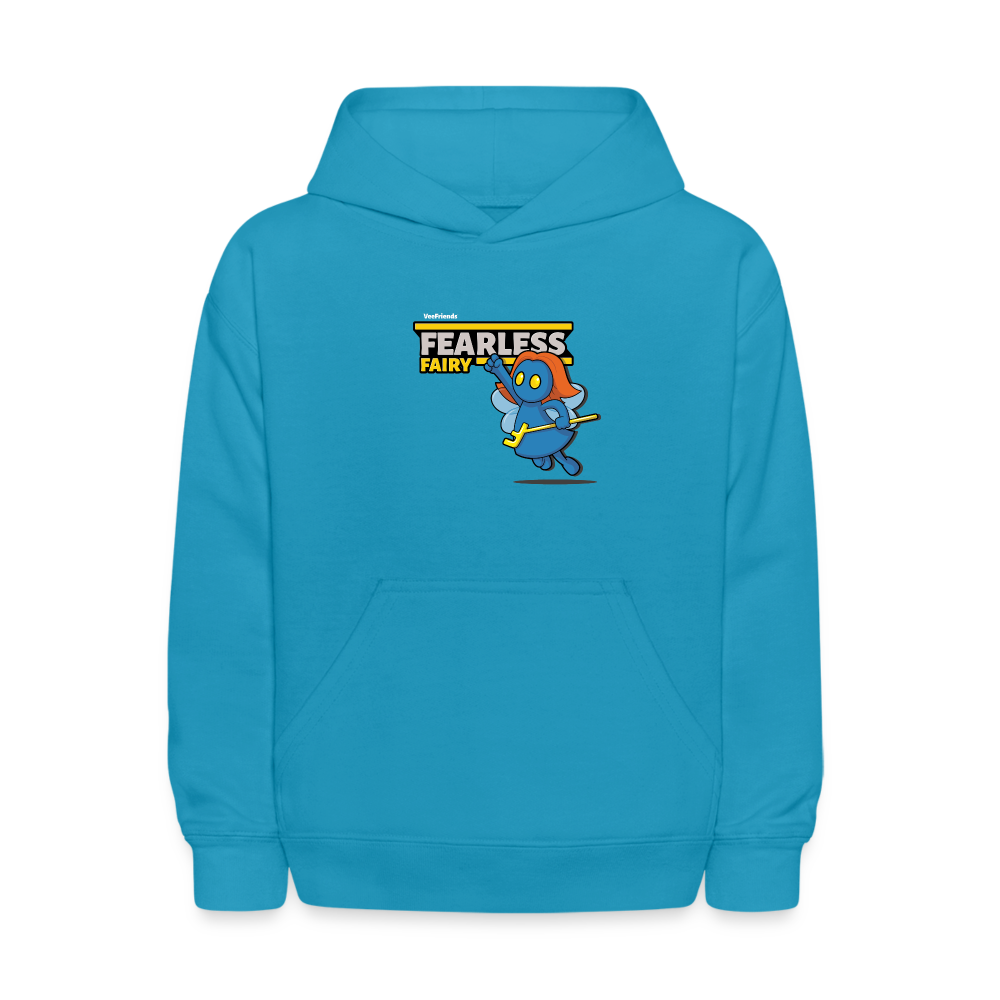 Fearless Fairy Character Comfort Kids Hoodie - turquoise