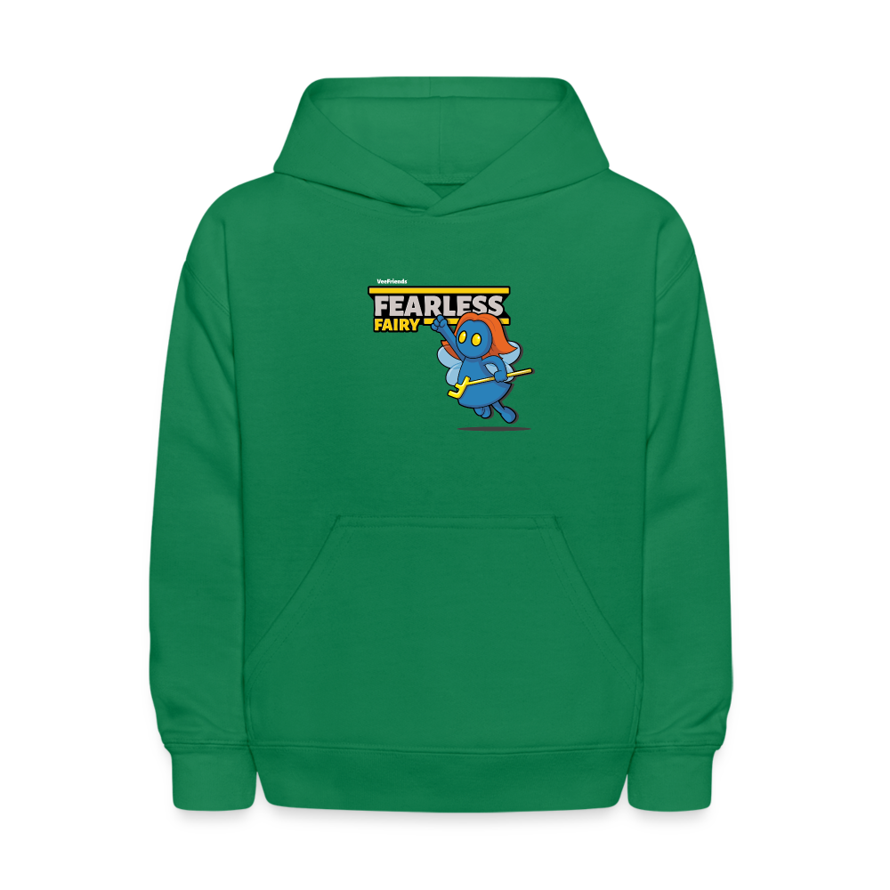 Fearless Fairy Character Comfort Kids Hoodie - kelly green