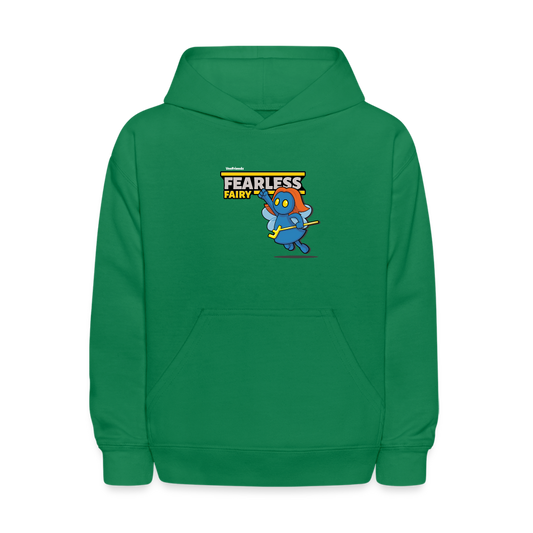 Fearless Fairy Character Comfort Kids Hoodie - kelly green