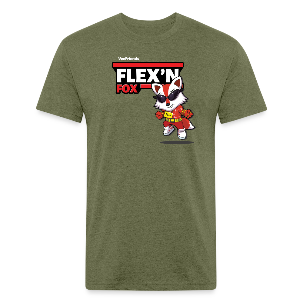 Flex’n Fox Character Comfort Adult Tee - heather military green
