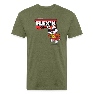 Flex’n Fox Character Comfort Adult Tee - heather military green