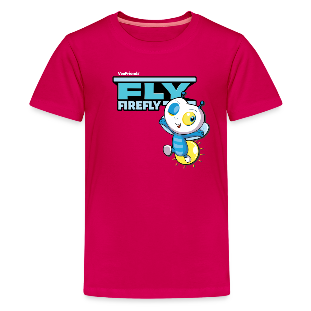 Fly Firefly Character Comfort Kids Tee - dark pink