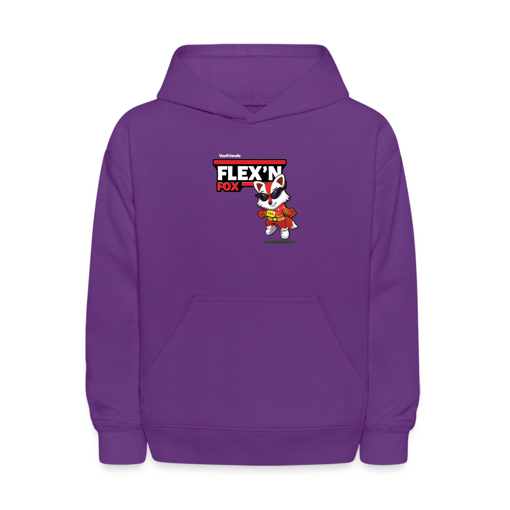 Flex’n Fox Character Comfort Kids Hoodie - purple