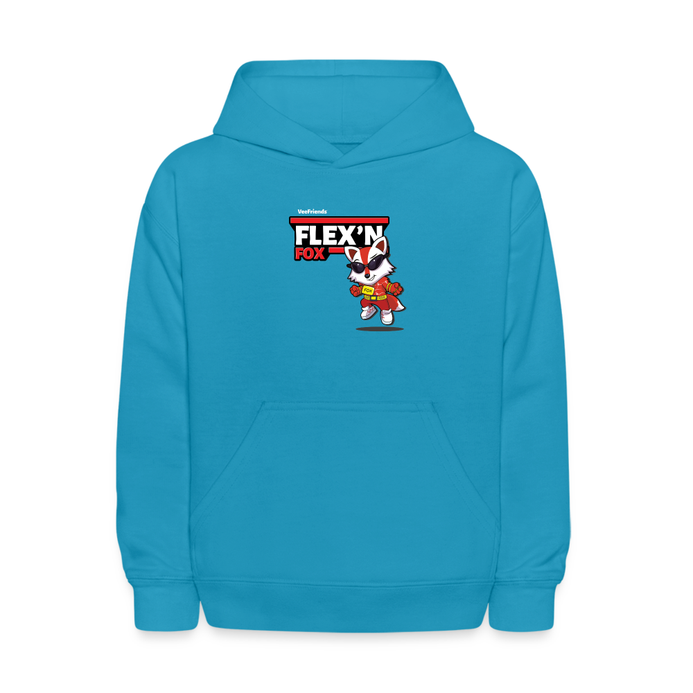 Flex’n Fox Character Comfort Kids Hoodie - turquoise