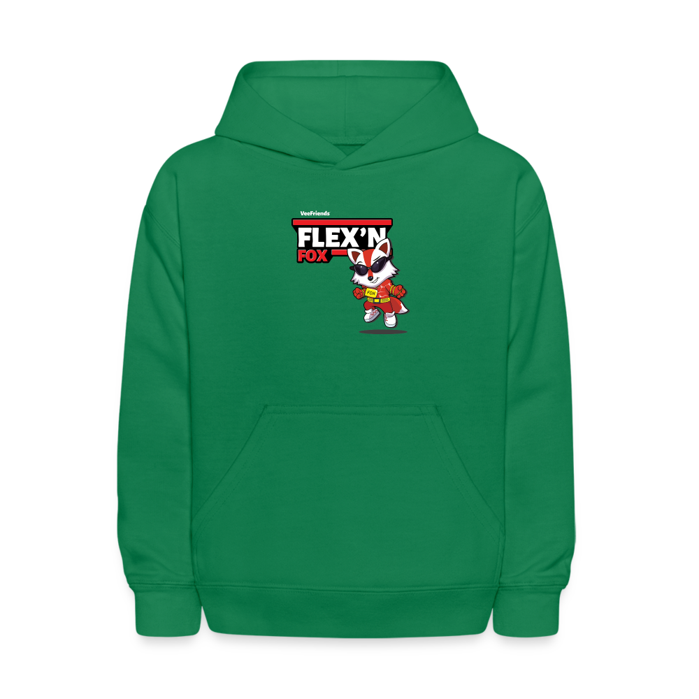 Flex’n Fox Character Comfort Kids Hoodie - kelly green