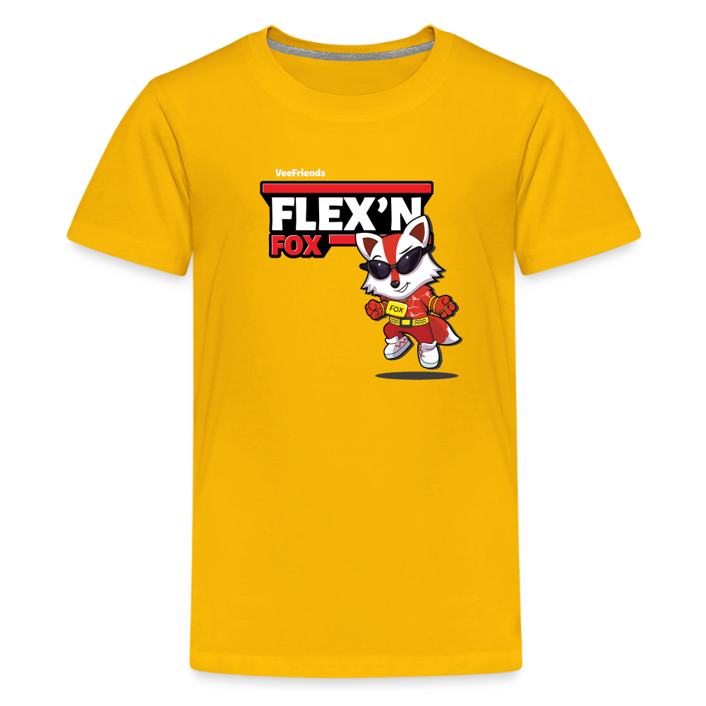 Flex’n Fox Character Comfort Kids Tee - sun yellow