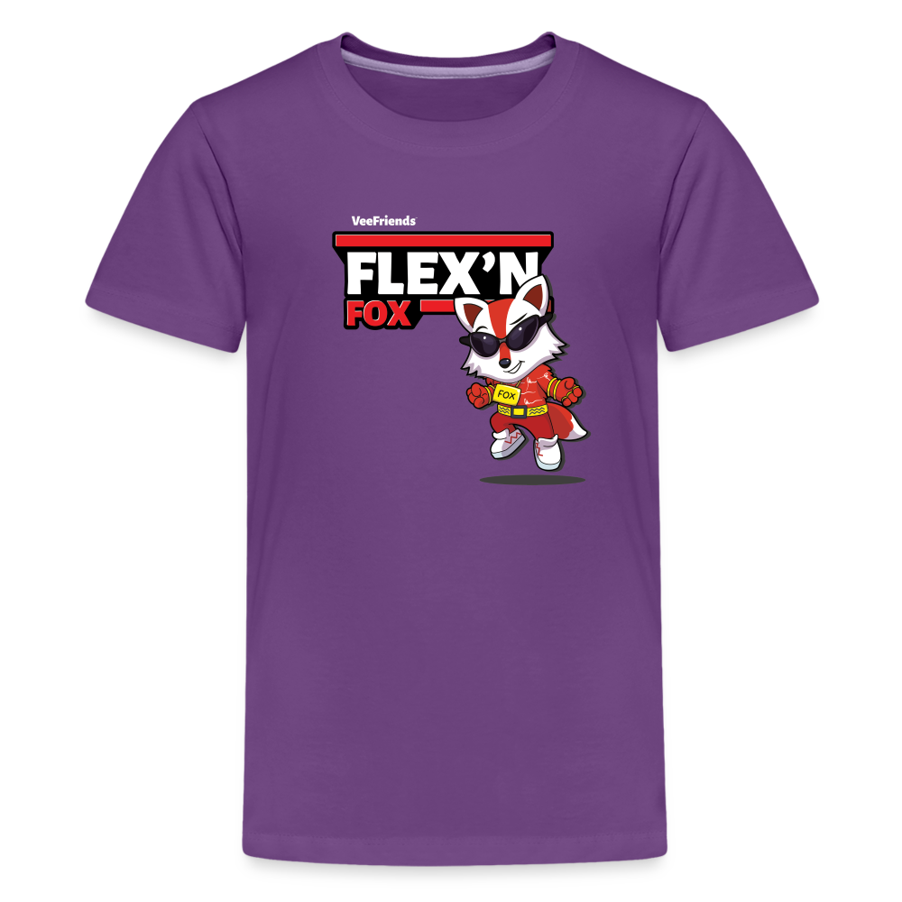 Flex’n Fox Character Comfort Kids Tee - purple
