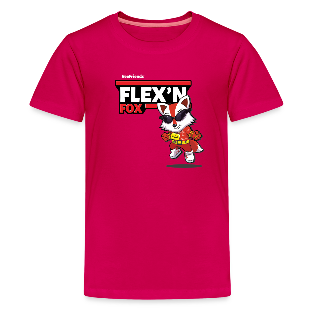 Flex’n Fox Character Comfort Kids Tee - dark pink