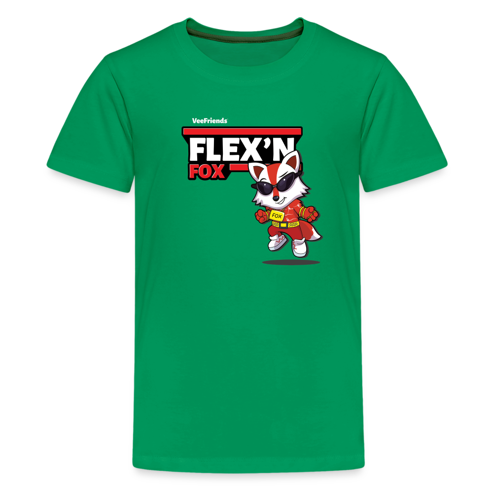 Flex’n Fox Character Comfort Kids Tee - kelly green