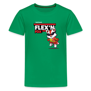 Flex’n Fox Character Comfort Kids Tee - kelly green