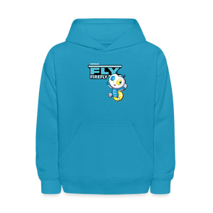 
            
                Load image into Gallery viewer, Fly Firefly Character Comfort Kids Hoodie - turquoise
            
        