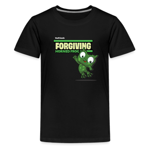 
            
                Load image into Gallery viewer, Forgiving Horned Frog Character Comfort Kids Tee - black
            
        