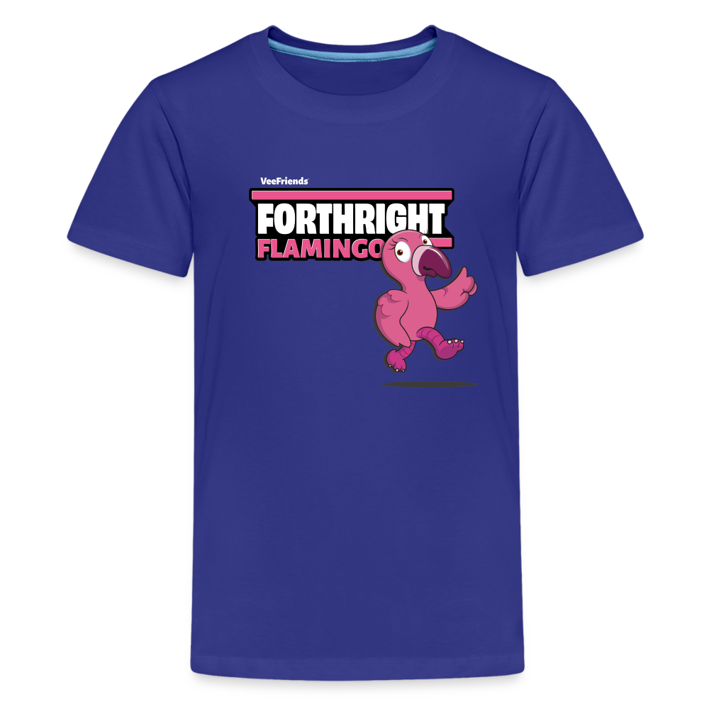 Forthright Flamingo Character Comfort Kids Tee - royal blue