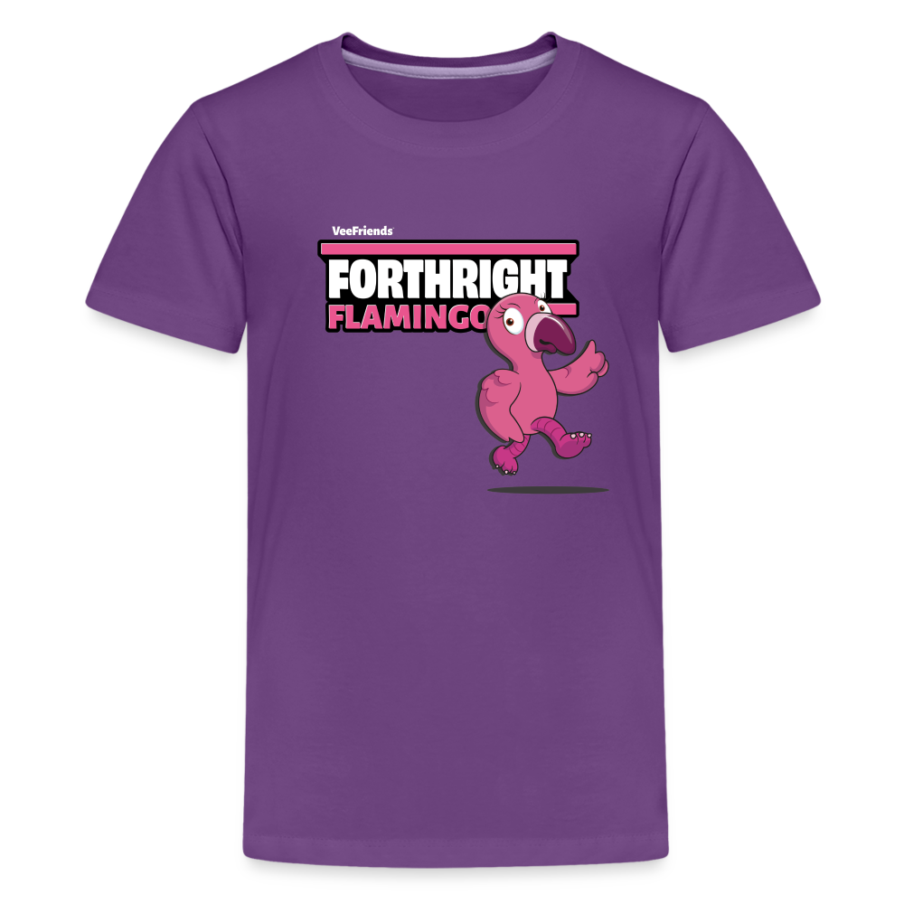 Forthright Flamingo Character Comfort Kids Tee - purple