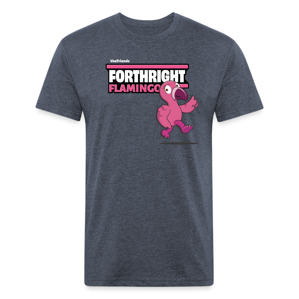 Forthright Flamingo Character Comfort Adult Tee - heather navy