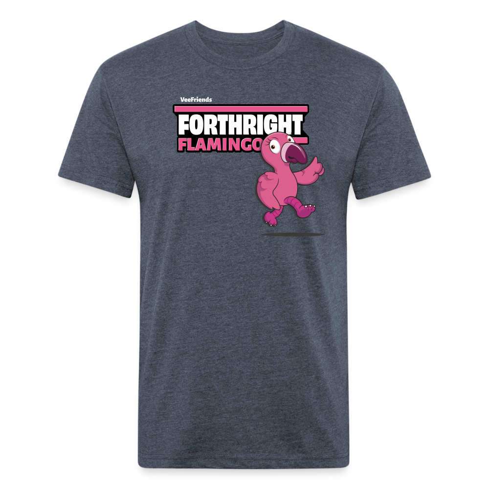 
            
                Load image into Gallery viewer, Forthright Flamingo Character Comfort Adult Tee - heather navy
            
        