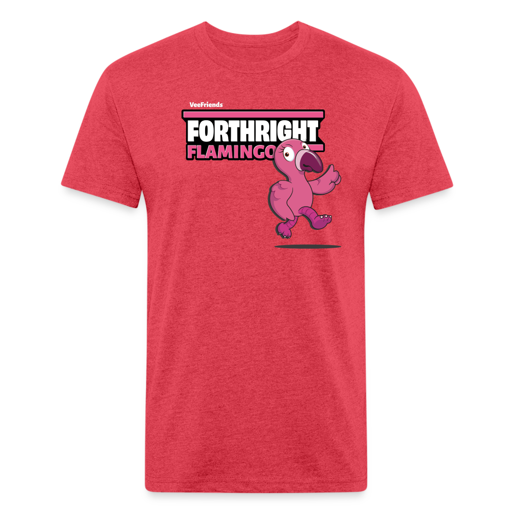 Forthright Flamingo Character Comfort Adult Tee - heather red