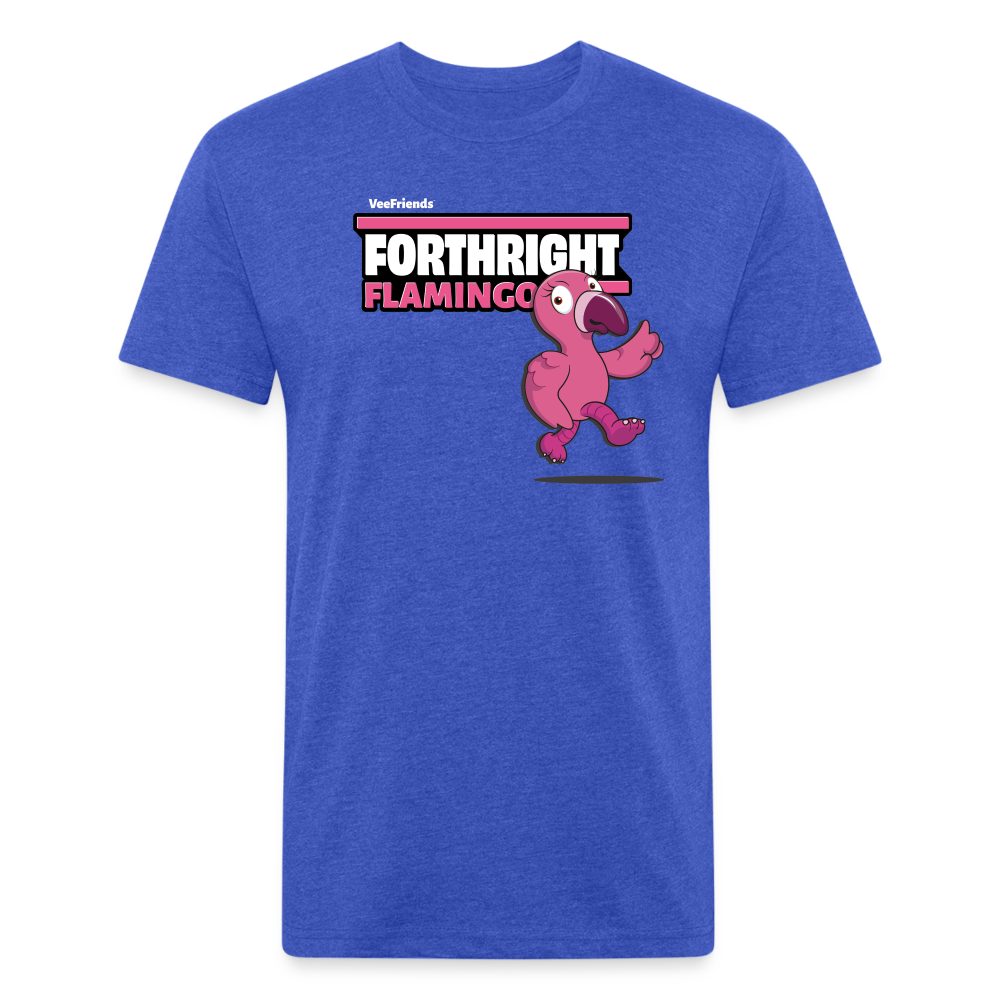 Forthright Flamingo Character Comfort Adult Tee - heather royal