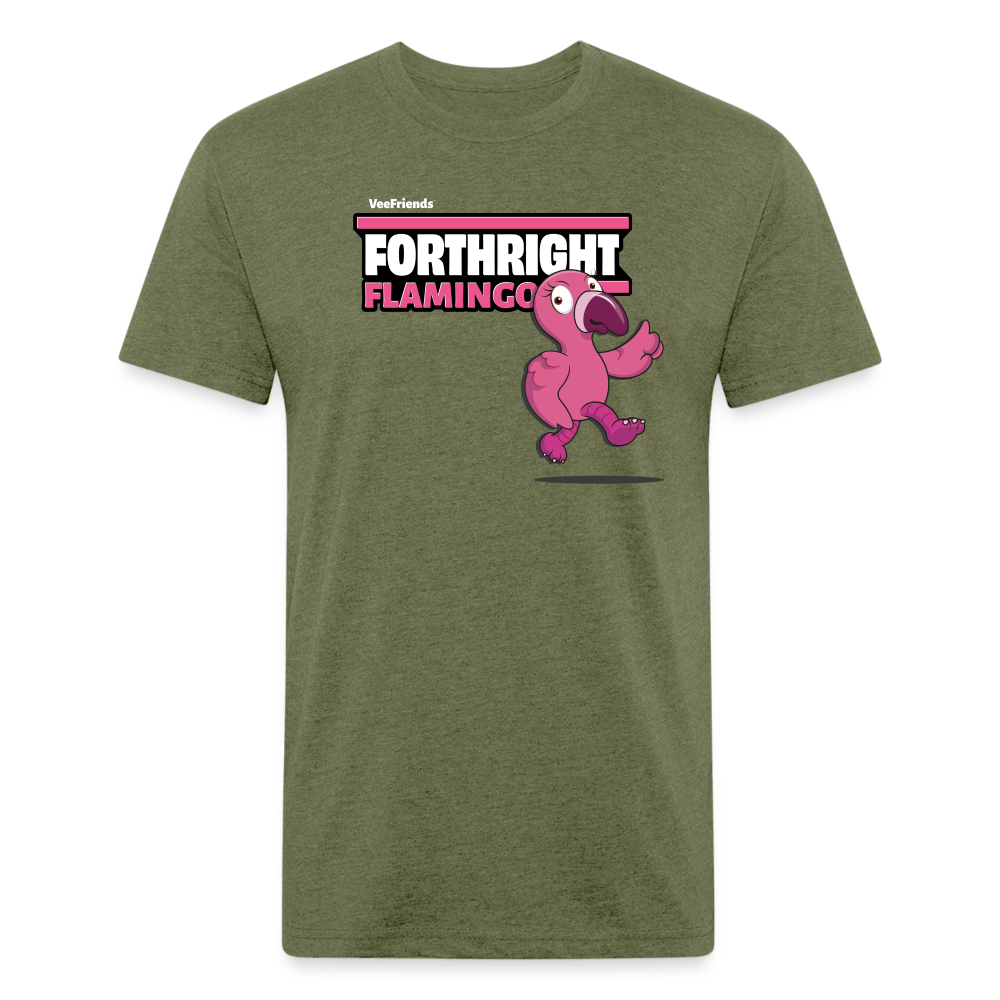 Forthright Flamingo Character Comfort Adult Tee - heather military green