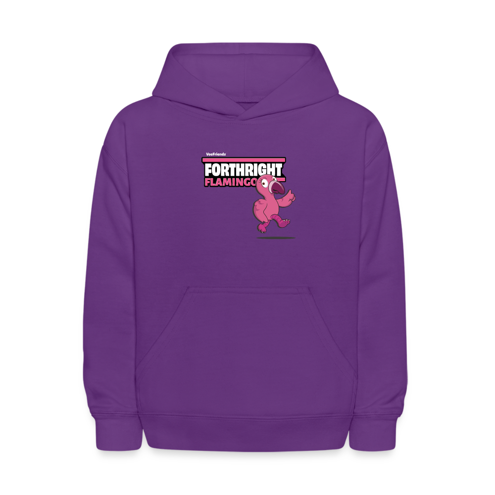 Forthright Flamingo Character Comfort Kids Hoodie - purple