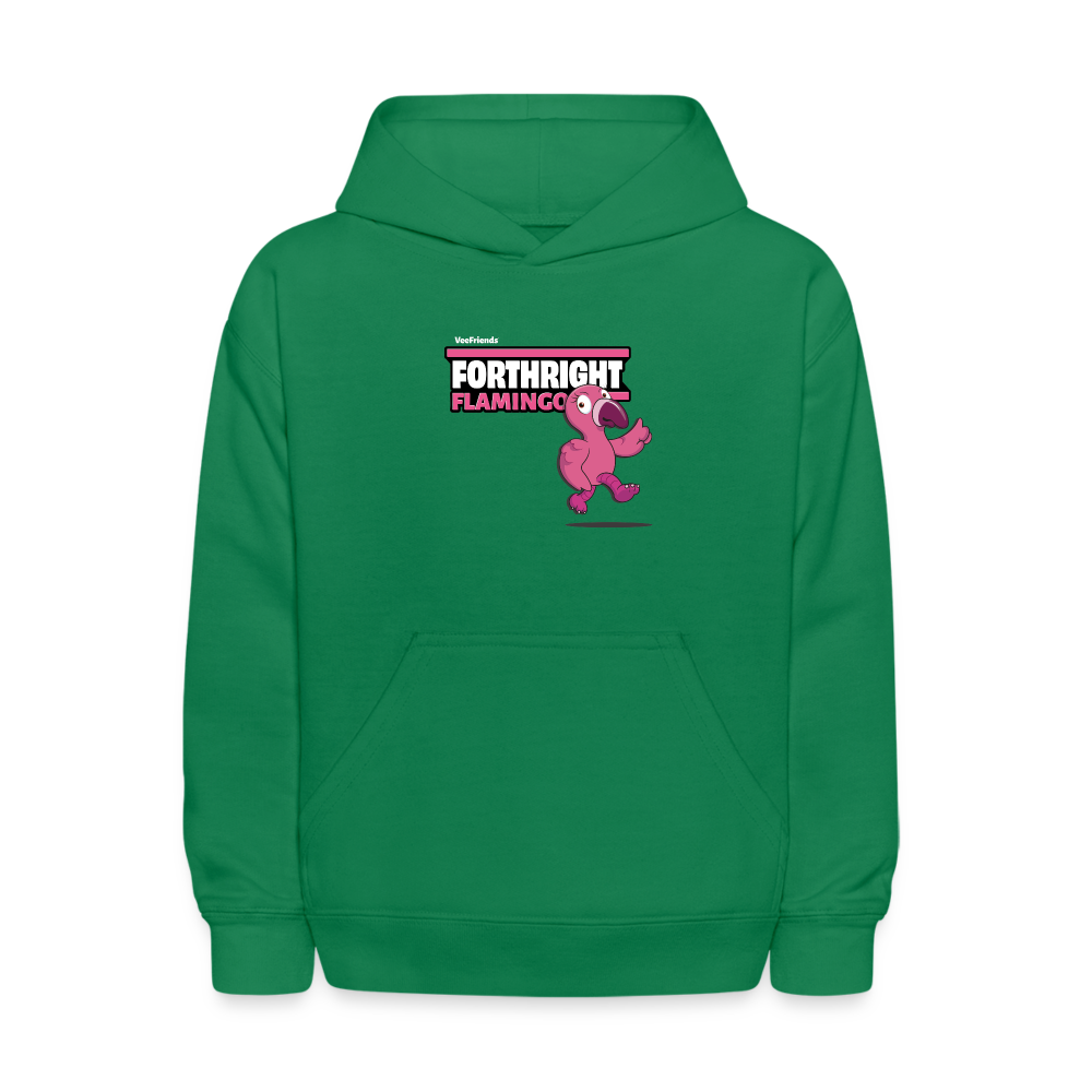 Forthright Flamingo Character Comfort Kids Hoodie - kelly green