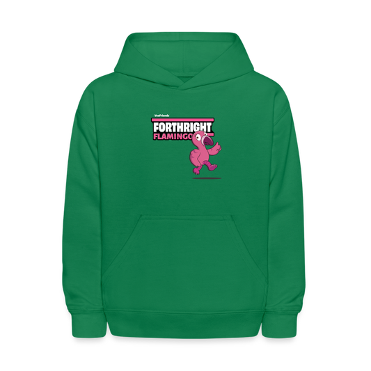 Forthright Flamingo Character Comfort Kids Hoodie - kelly green