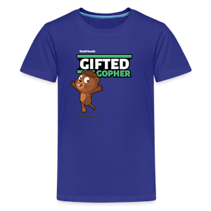 Gifted Gopher Character Comfort Kids Tee - royal blue