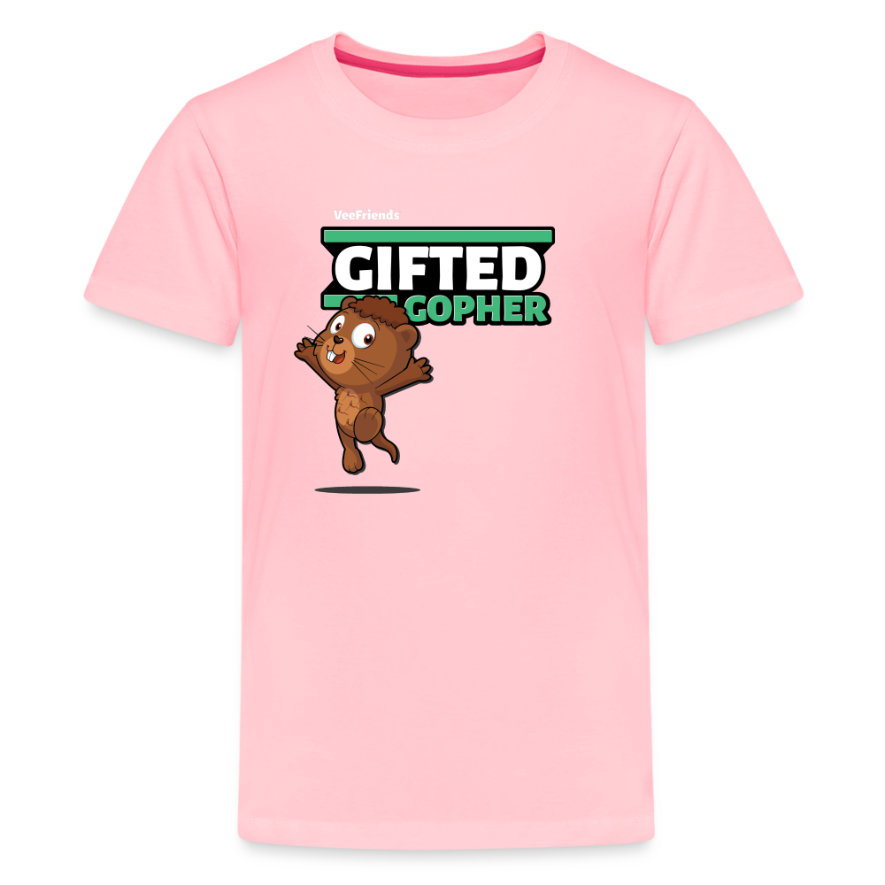 Gifted Gopher Character Comfort Kids Tee - pink