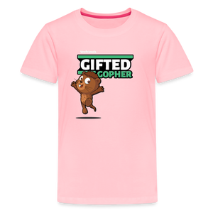 Gifted Gopher Character Comfort Kids Tee - pink