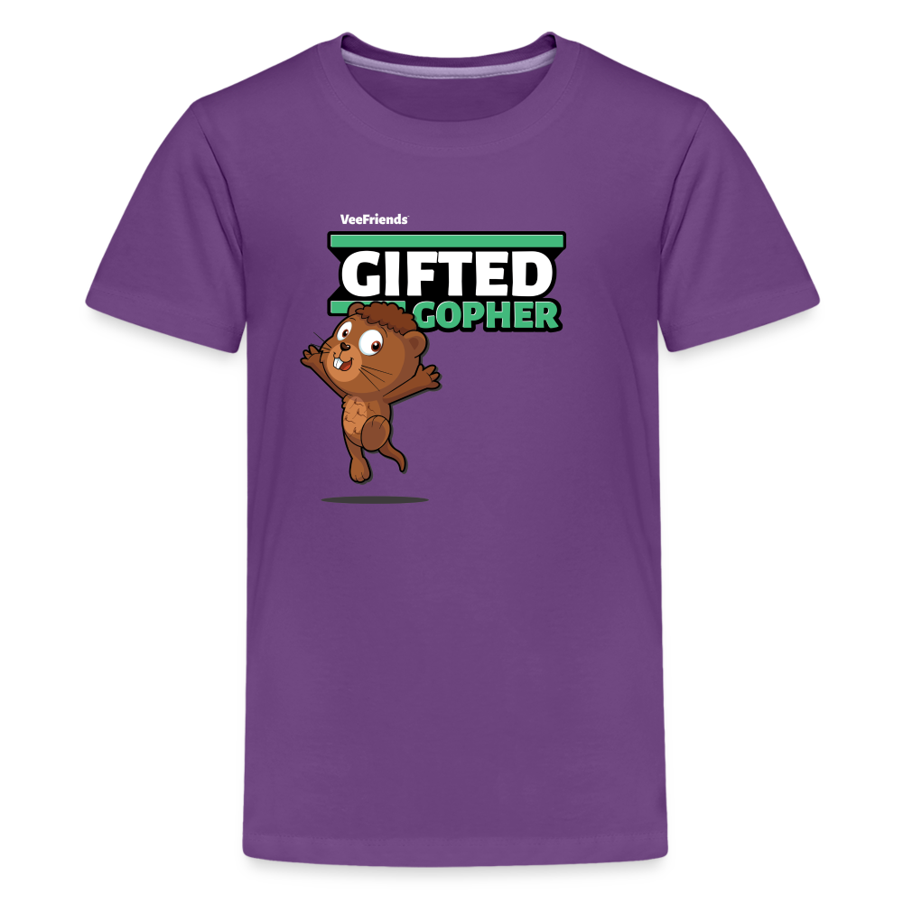 
            
                Load image into Gallery viewer, Gifted Gopher Character Comfort Kids Tee - purple
            
        