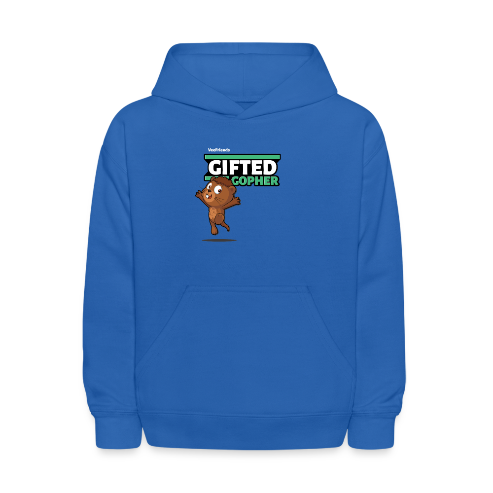 Gifted Gopher Character Comfort Kids Hoodie - royal blue