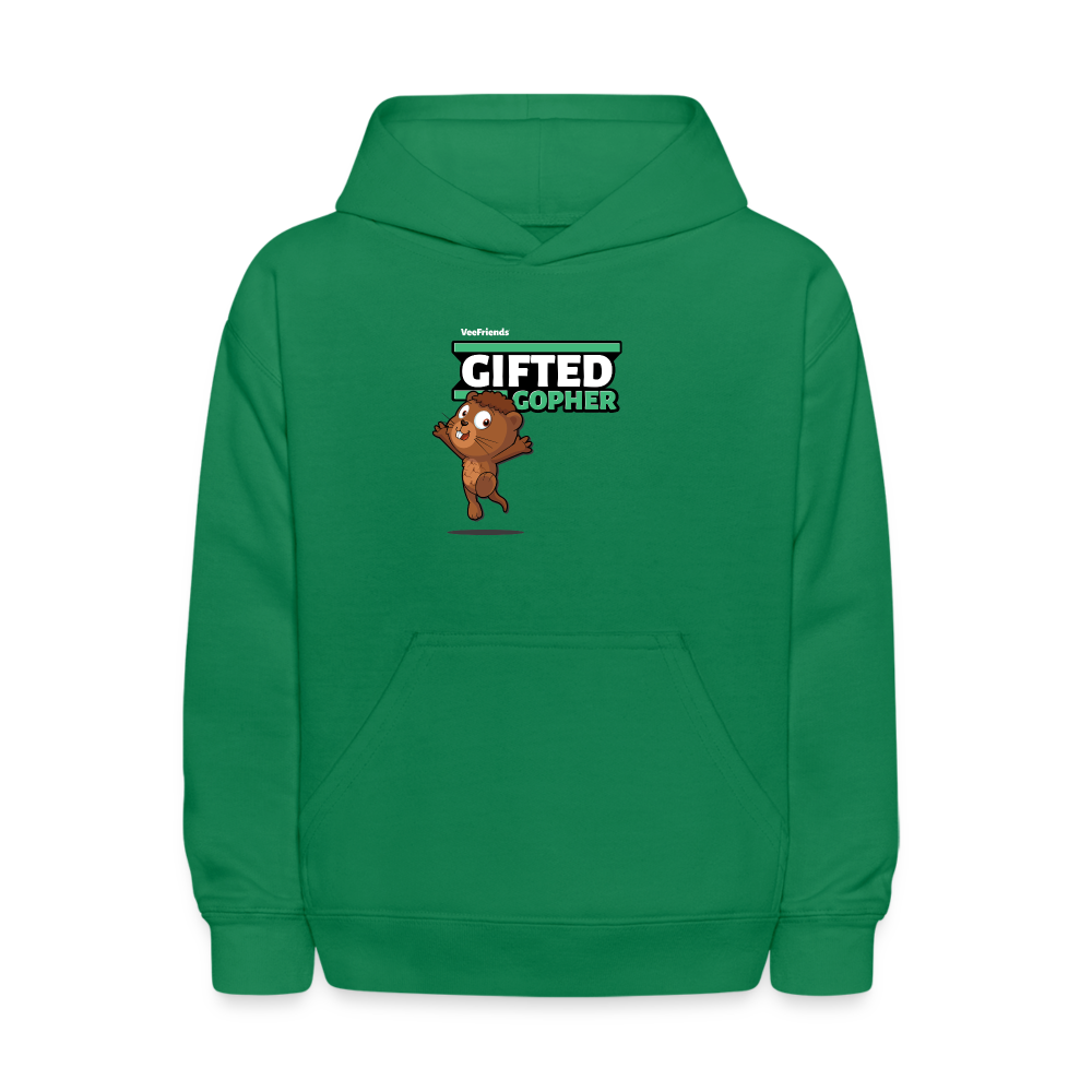 Gifted Gopher Character Comfort Kids Hoodie - kelly green