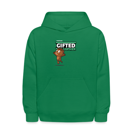 Gifted Gopher Character Comfort Kids Hoodie - kelly green