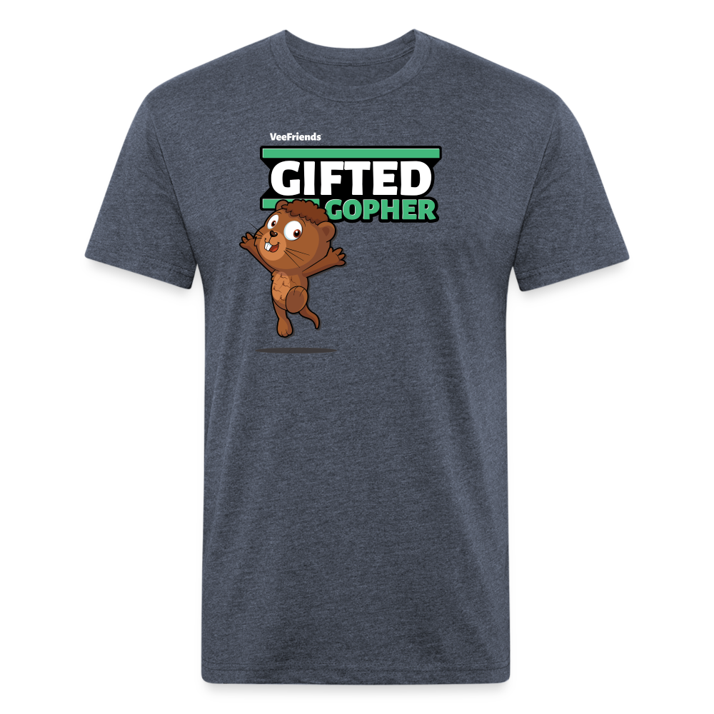 Gifted Gopher Character Comfort Adult Tee - heather navy