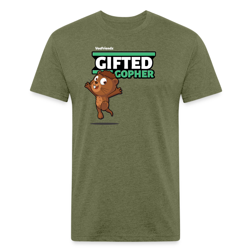 Gifted Gopher Character Comfort Adult Tee - heather military green