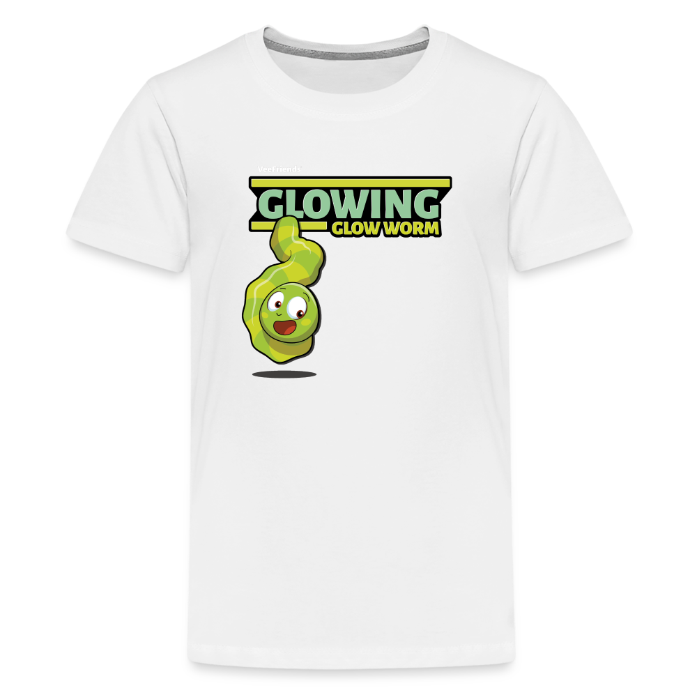 Glowing Glow Worm Character Comfort Kids Tee - white