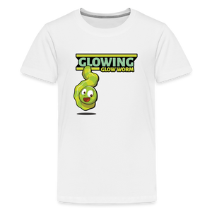 Glowing Glow Worm Character Comfort Kids Tee - white