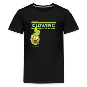 Glowing Glow Worm Character Comfort Kids Tee - black