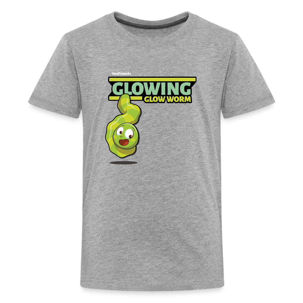 Glowing Glow Worm Character Comfort Kids Tee - heather gray