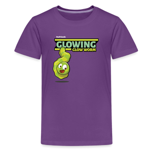 Glowing Glow Worm Character Comfort Kids Tee - purple