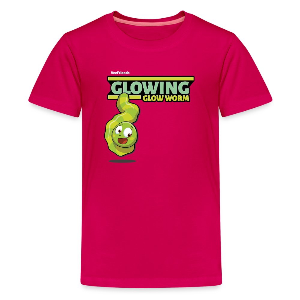 Glowing Glow Worm Character Comfort Kids Tee - dark pink