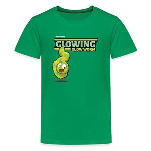 Glowing Glow Worm Character Comfort Kids Tee - kelly green