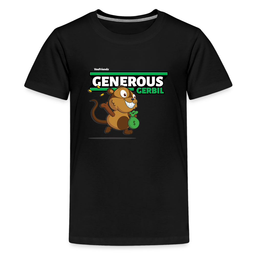 Generous Gerbil Character Comfort Kids Tee - black