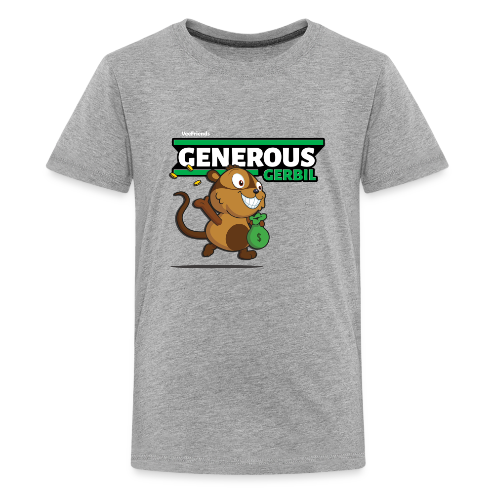 Generous Gerbil Character Comfort Kids Tee - heather gray