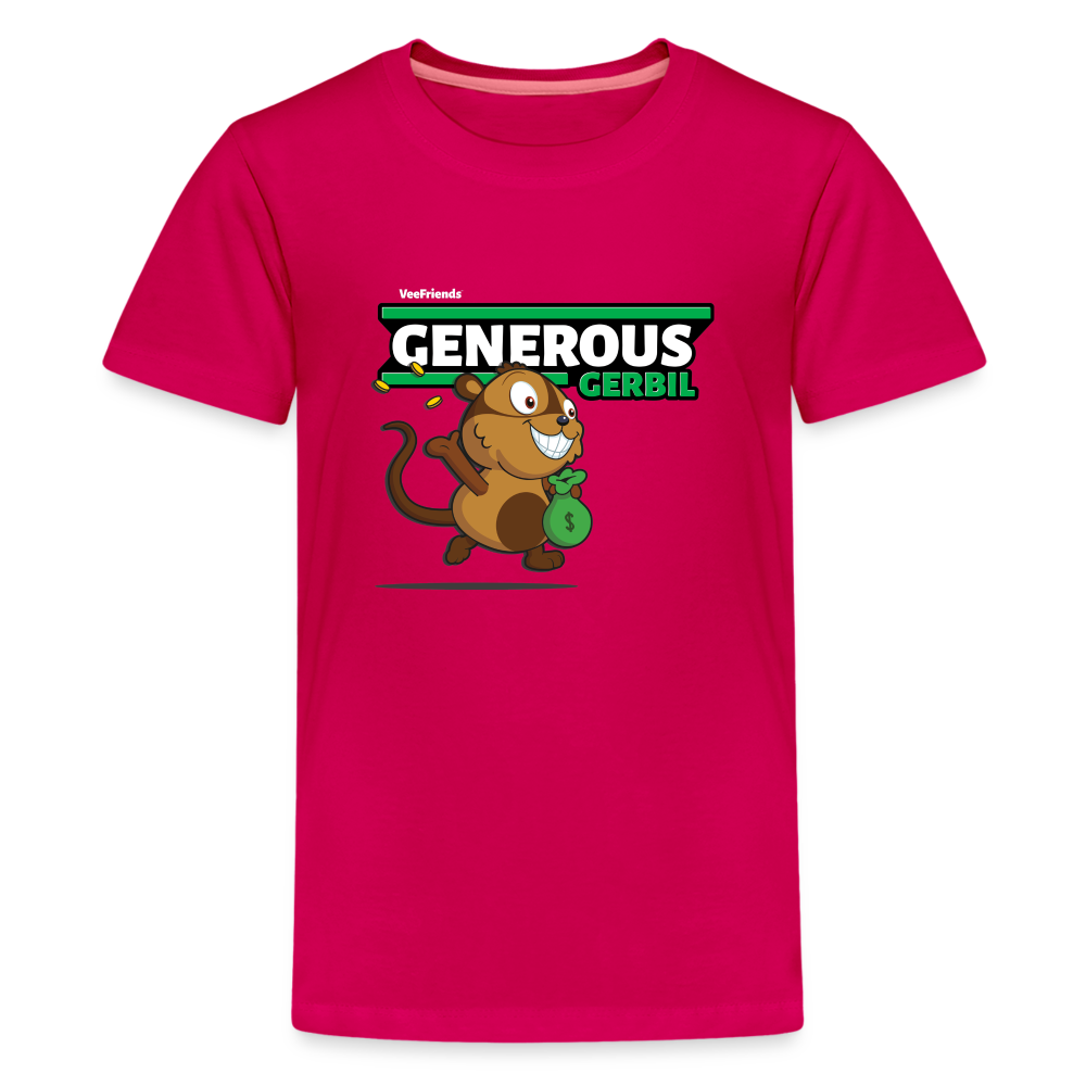 Generous Gerbil Character Comfort Kids Tee - dark pink