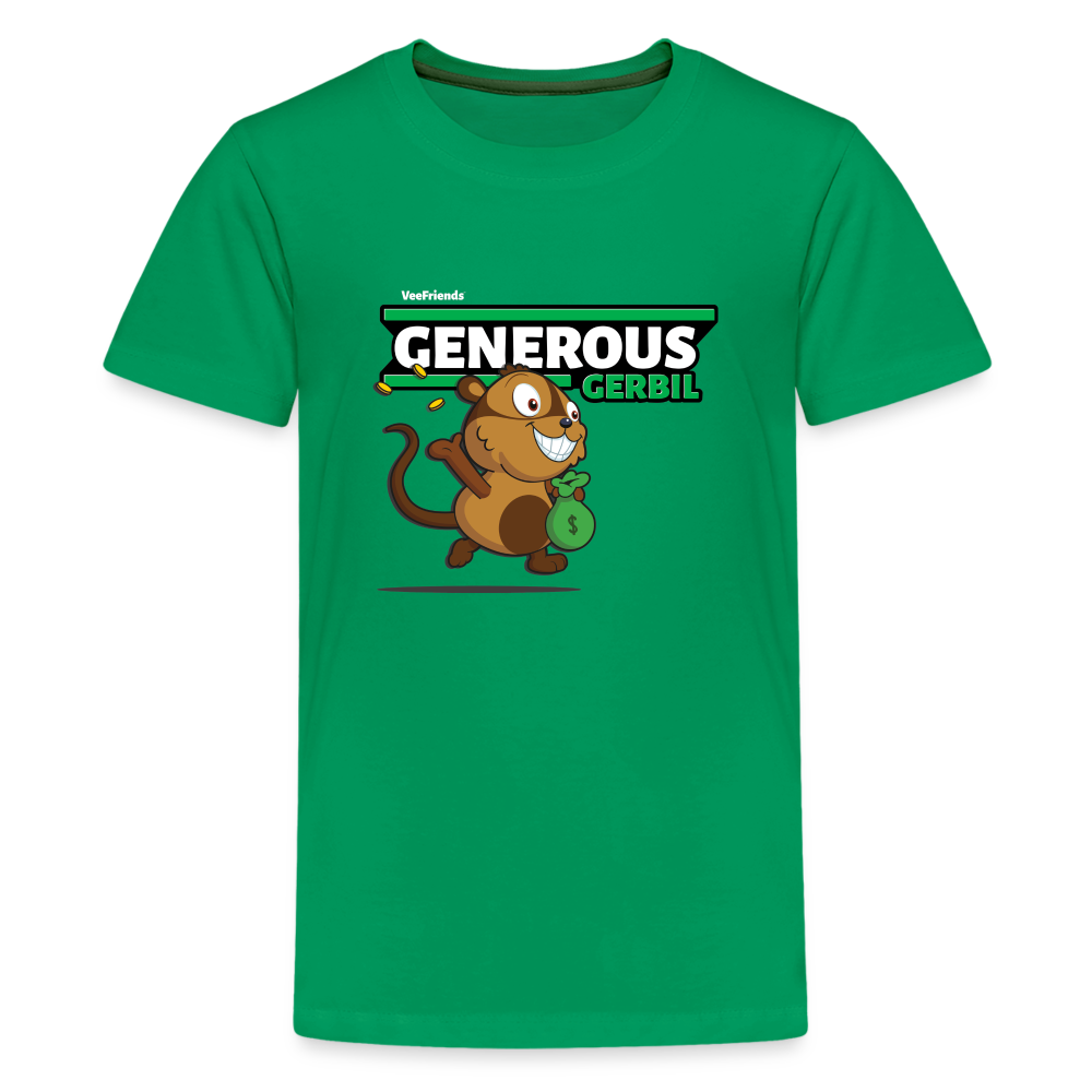 Generous Gerbil Character Comfort Kids Tee - kelly green