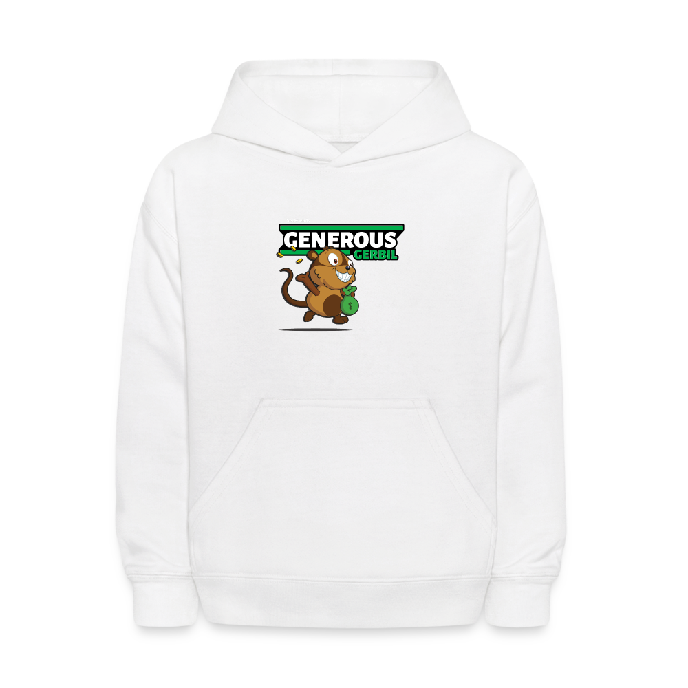 Generous Gerbil Character Comfort Kids Hoodie - white