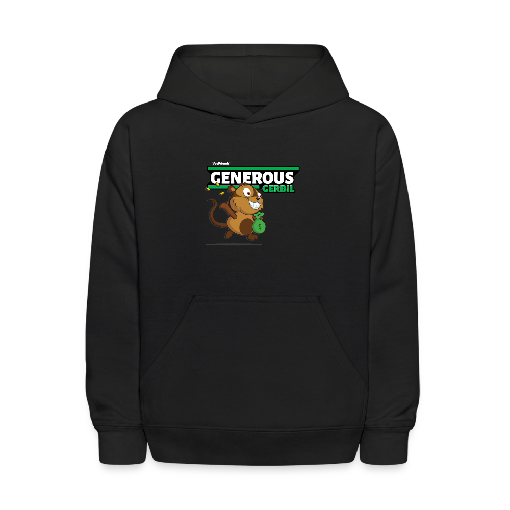 Generous Gerbil Character Comfort Kids Hoodie - black