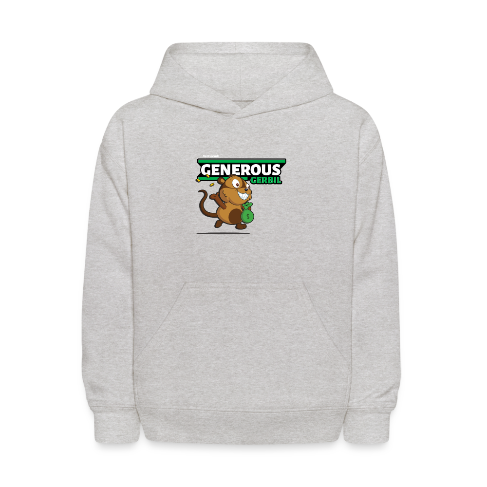 Generous Gerbil Character Comfort Kids Hoodie - heather gray