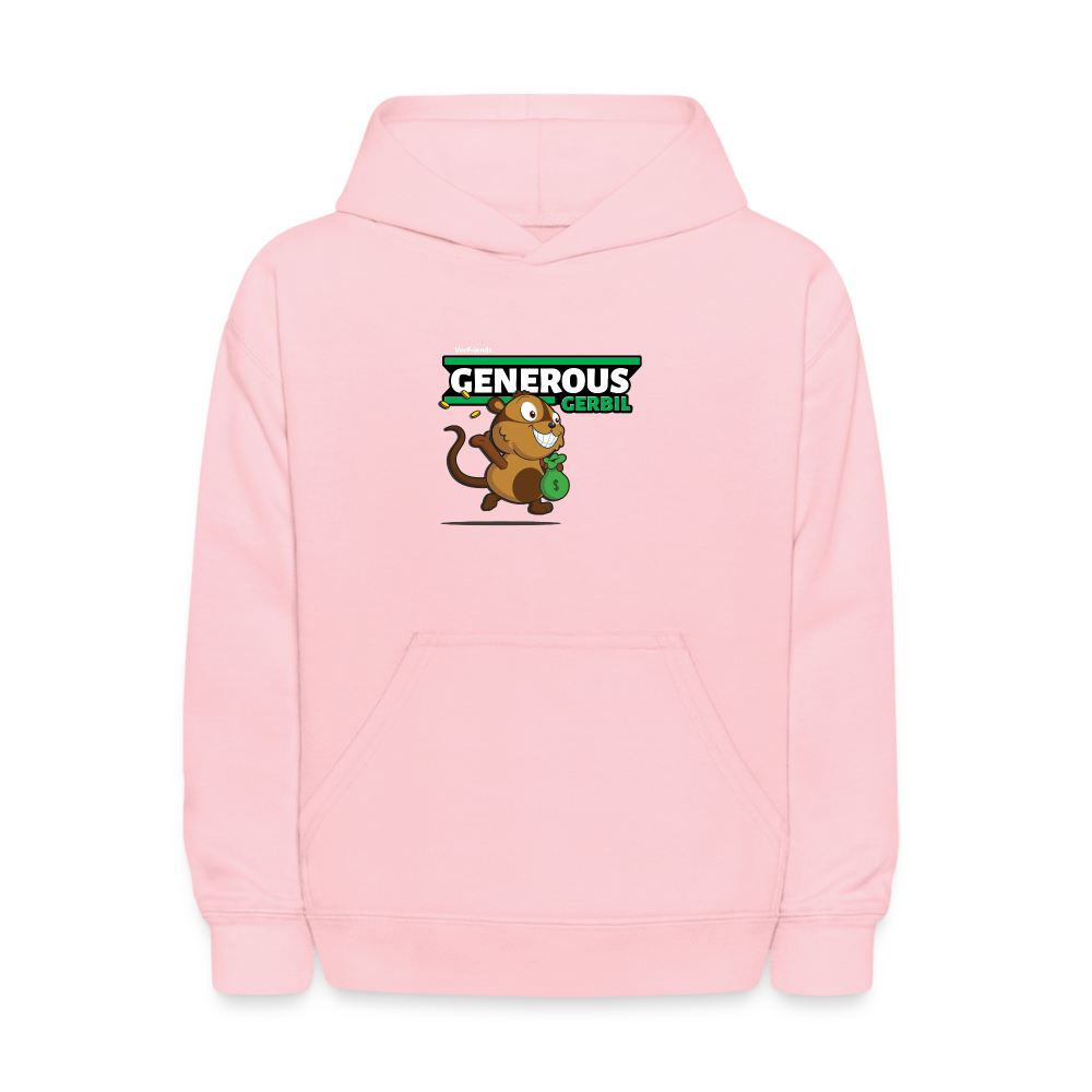 Generous Gerbil Character Comfort Kids Hoodie - pink